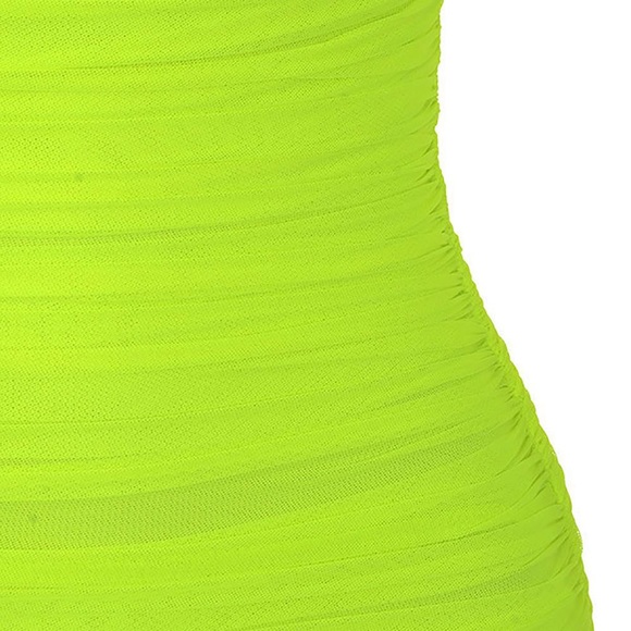 BB DAKOTA BY STEVE MADDEN Neon Green Citron Stay Mesh Dress XL NWT - Picture 6 of 16